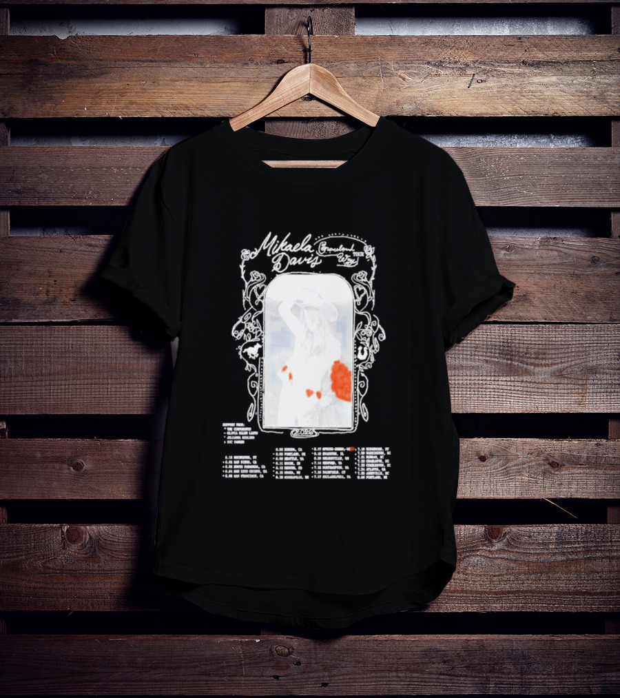 Mikaela Davis Graceland Way Tour 2026 With Dates And Rose Accents T-Shirt