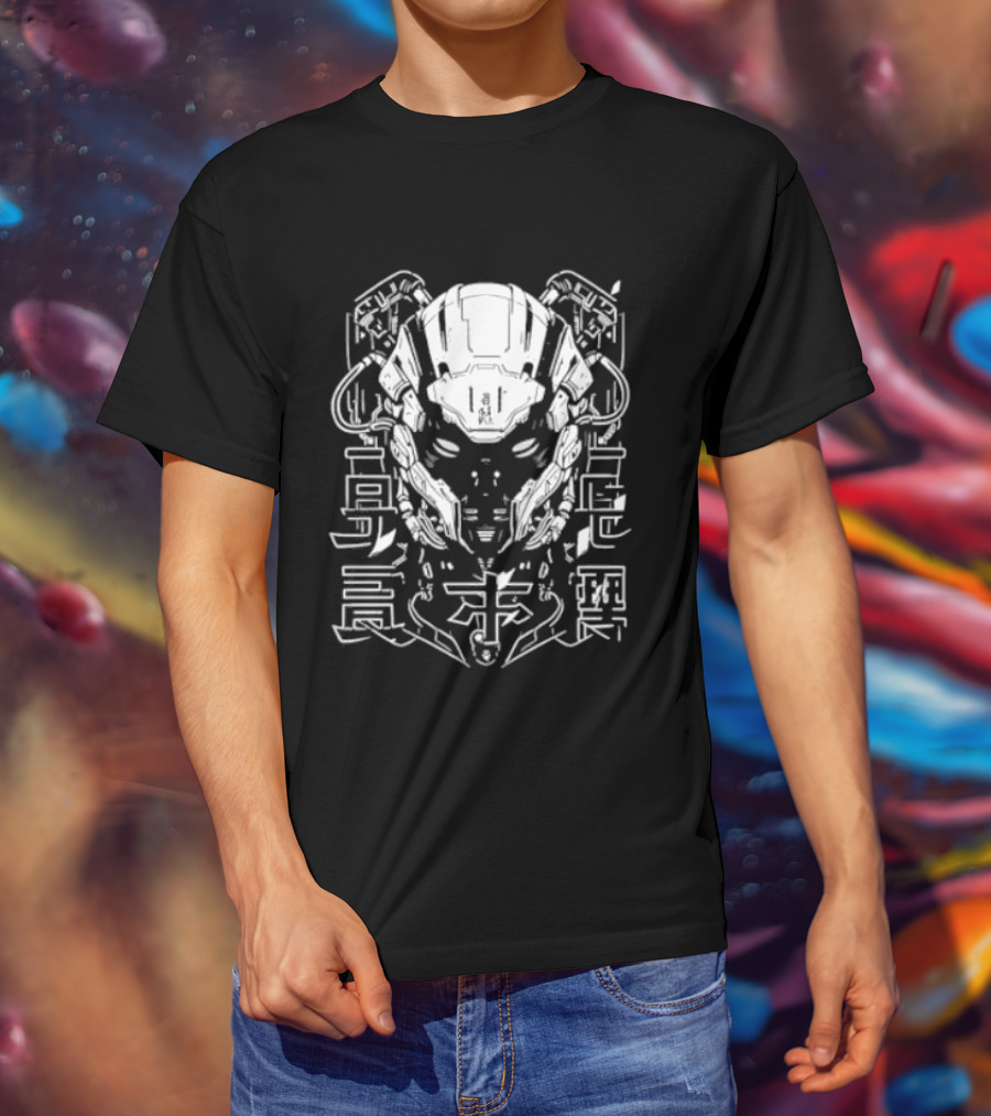 Futuristic Japanese Cyberpunk Demon Mecha Techwear Harajuku Otaku T-Shirt