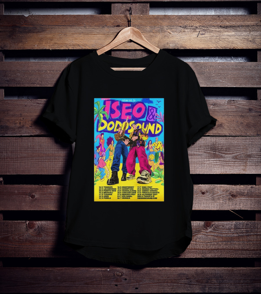 Iseo Dodosound Verano Tour 2026 Tenerife Guadalajara Zaragoza Fiesta T-Shirt