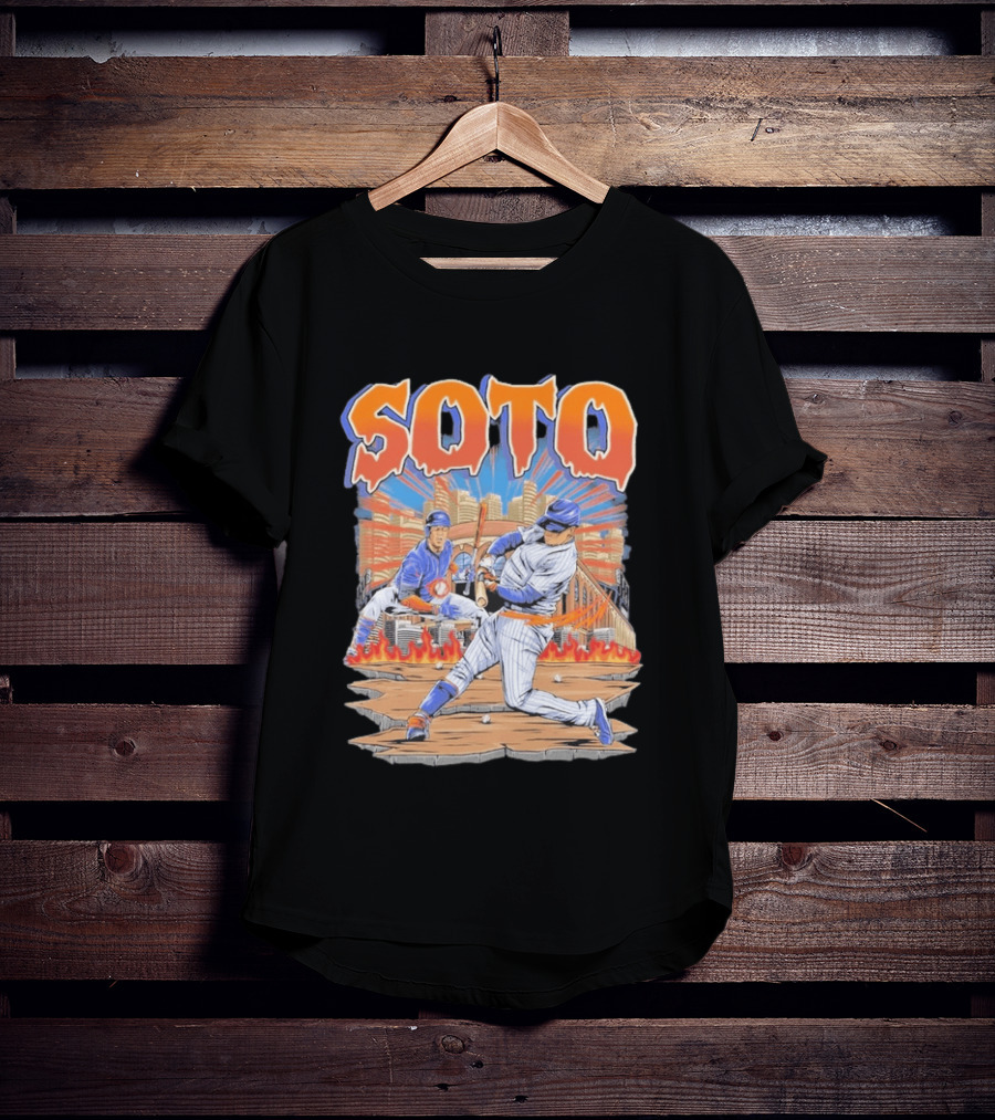 Juan Soto New York Baseball Skyline Battling Legends T-Shirt