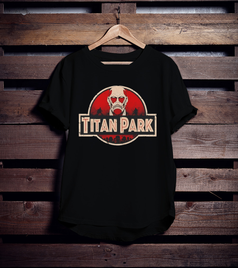 Titan Park Colossal Tribute Jurassic Park Attack On Titan Mashup T-Shirt
