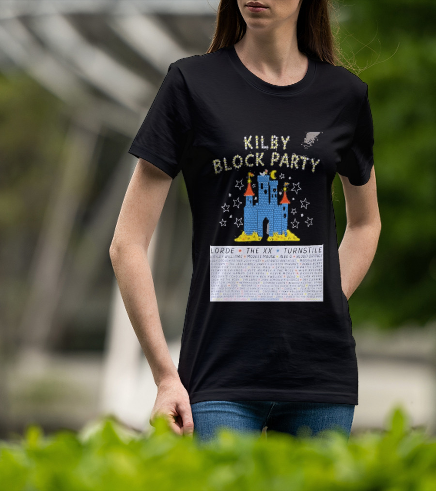 Kilby Block Party Salt Lake City May 17 2026 The XX Turnstile Alex G Blood Orange Stars Castle T-Shirt
