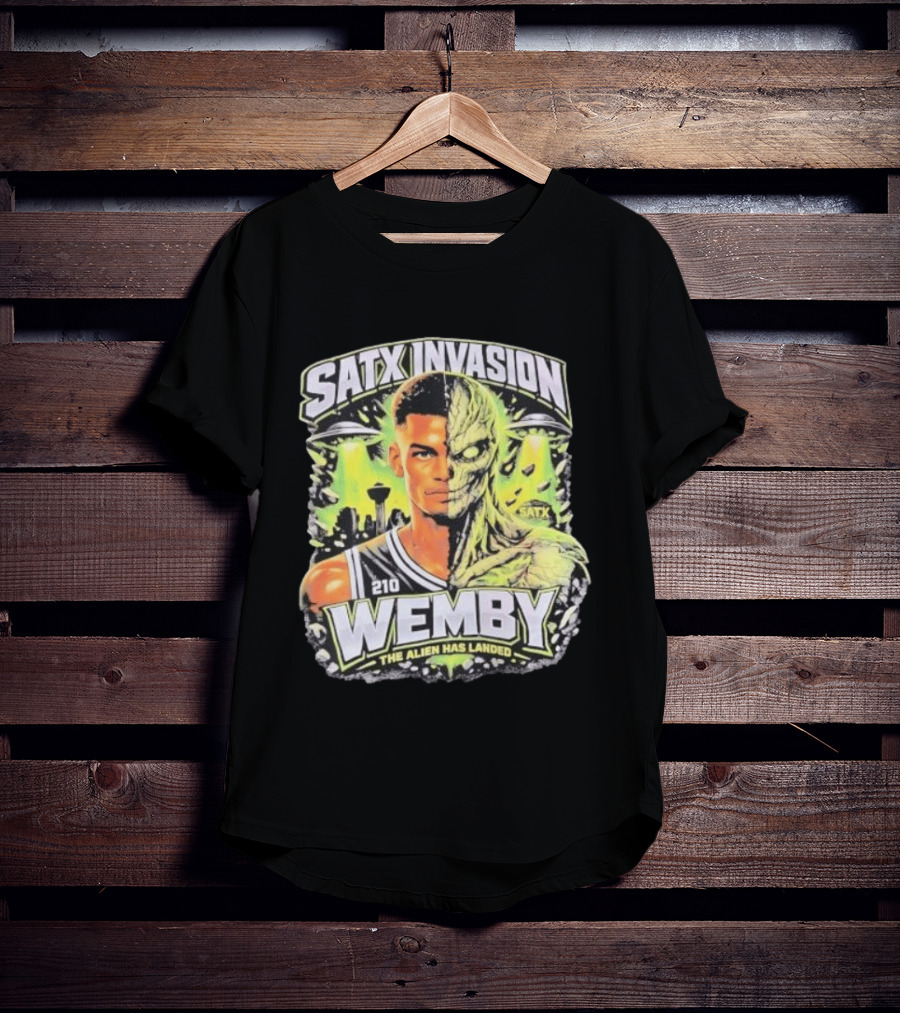 SATX Invasion Wemby The Alien Has Landed Victor Wembanyama 210 T-Shirt