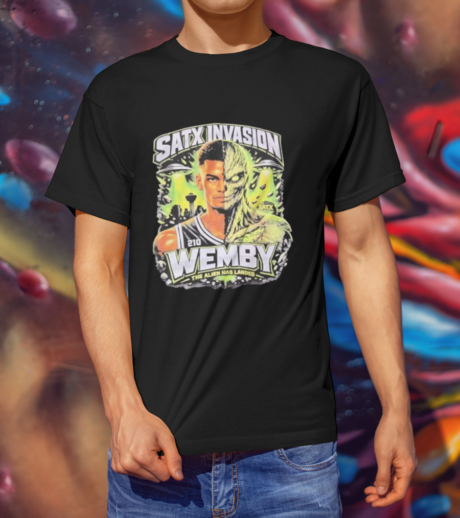 SATX Invasion Wemby The Alien Has Landed Victor Wembanyama 210 T-Shirt