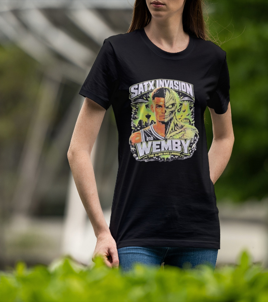SATX Invasion Wemby The Alien Has Landed Victor Wembanyama 210 T-Shirt