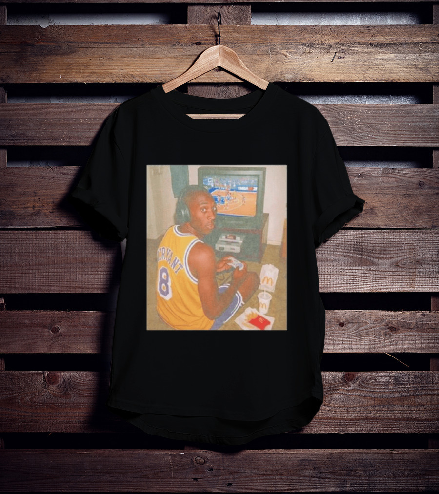 Kobe Bryant Number 8 Playing Retro NBA Video Game McDonald's Meal T-Shirt