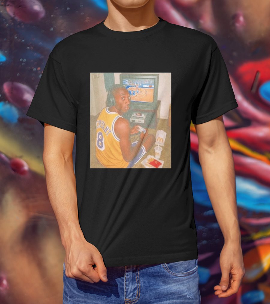 Kobe Bryant Number 8 Playing Retro NBA Video Game McDonald's Meal T-Shirt