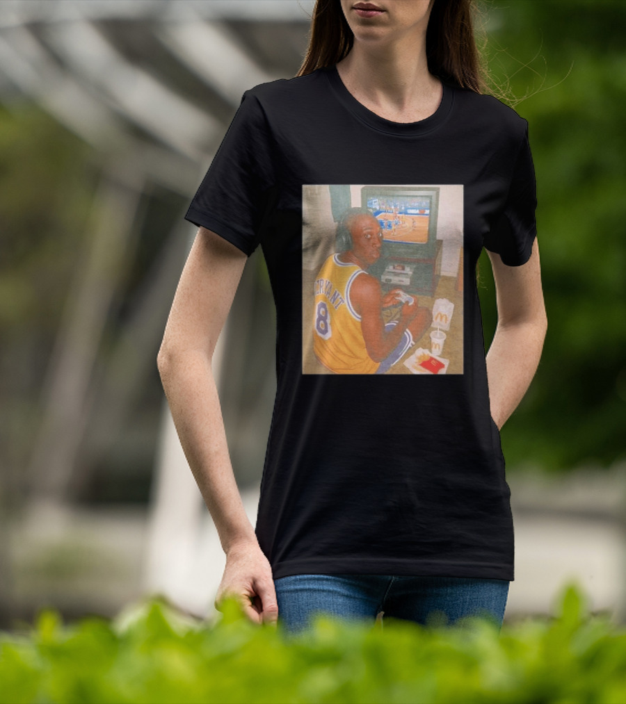 Kobe Bryant Number 8 Playing Retro NBA Video Game McDonald's Meal T-Shirt