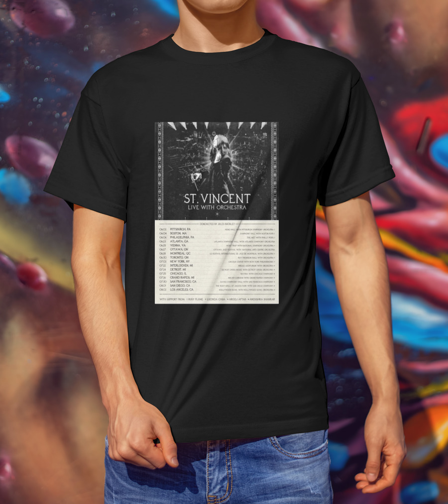 St Vincent Live With Orchestra 2026 Tour Conducted By Jules Buckley Dates And Locations T-Shirt