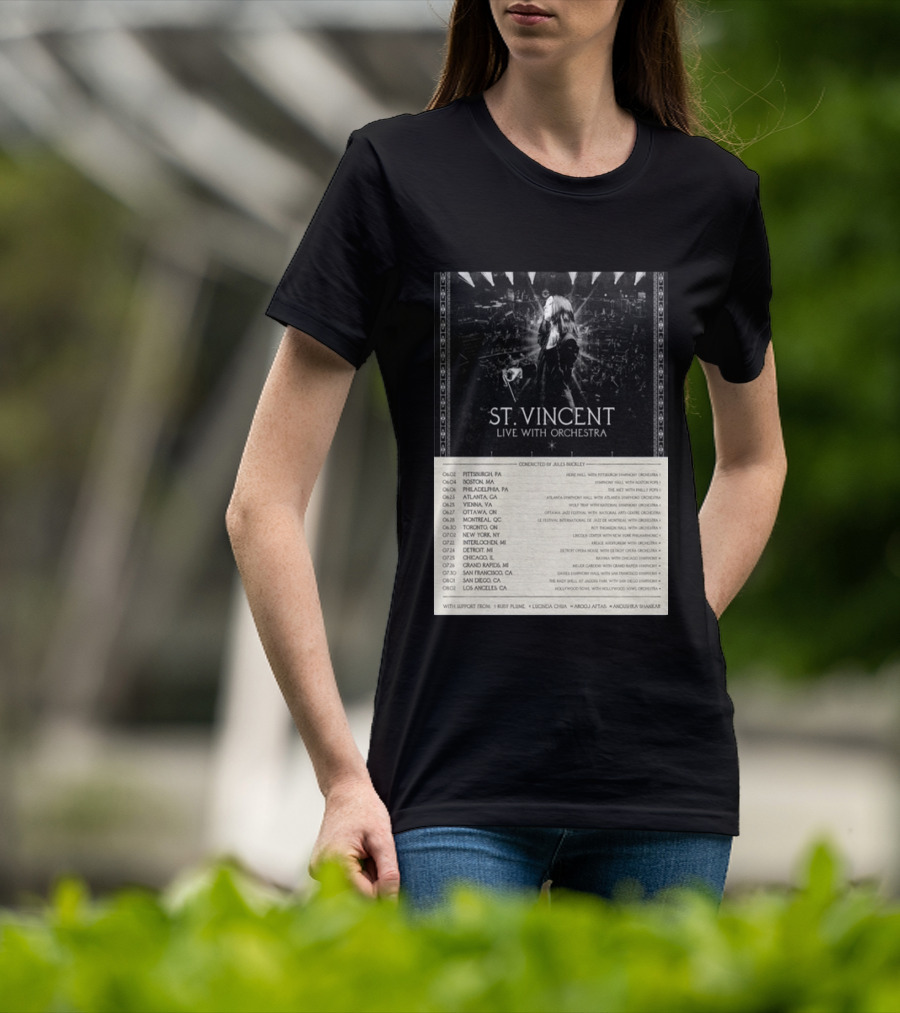 St Vincent Live With Orchestra 2026 Tour Conducted By Jules Buckley Dates And Locations T-Shirt
