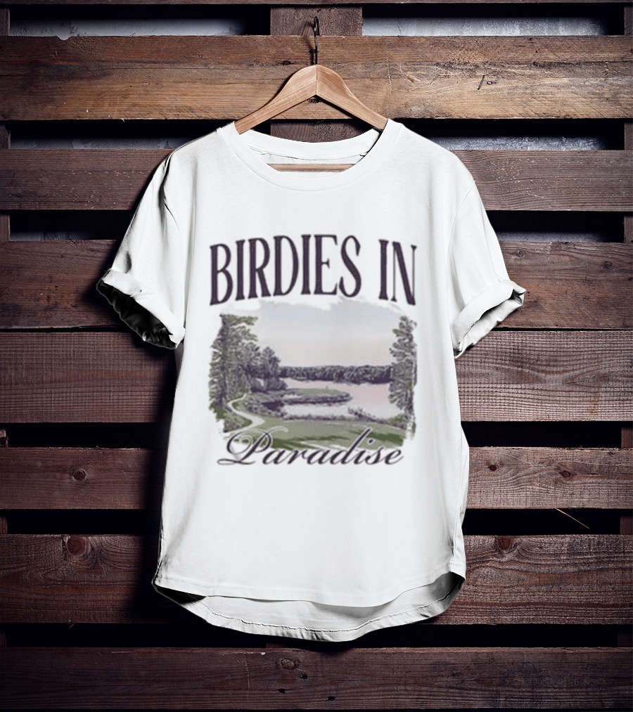 Birdies In Paradise Lake Pocket T-Shirt