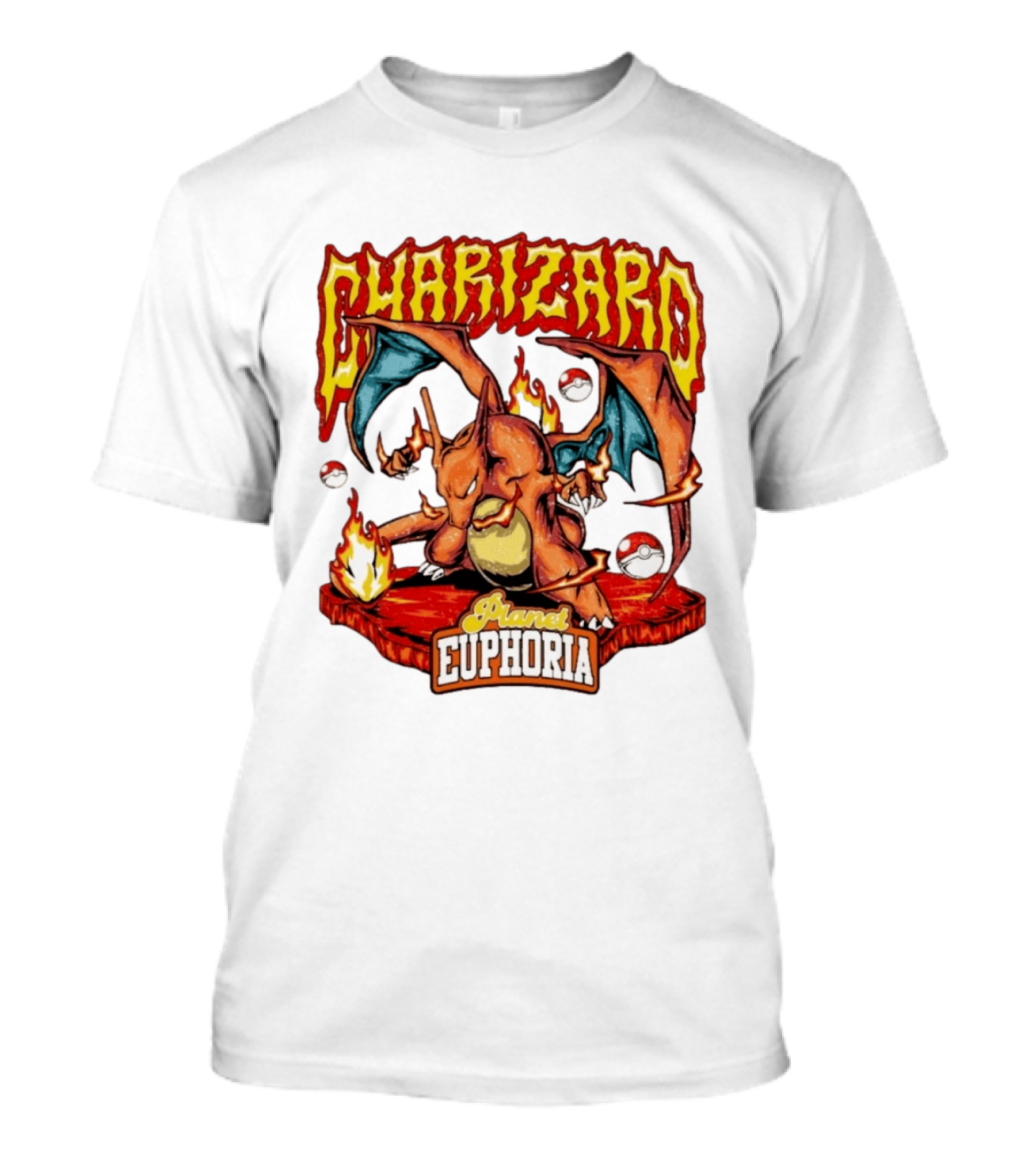 Charizard Flame Dragon Planet Euphoria Iconic Pokémon Battle T-Shirt