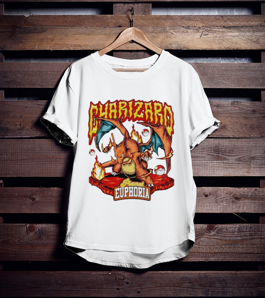 Charizard Flame Dragon Planet Euphoria Iconic Pokémon Battle T-Shirt
