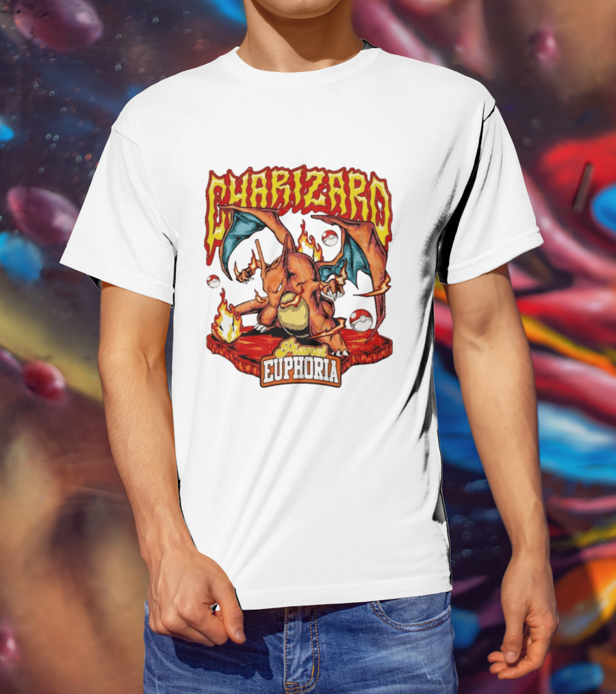 Charizard Flame Dragon Planet Euphoria Iconic Pokémon Battle T-Shirt