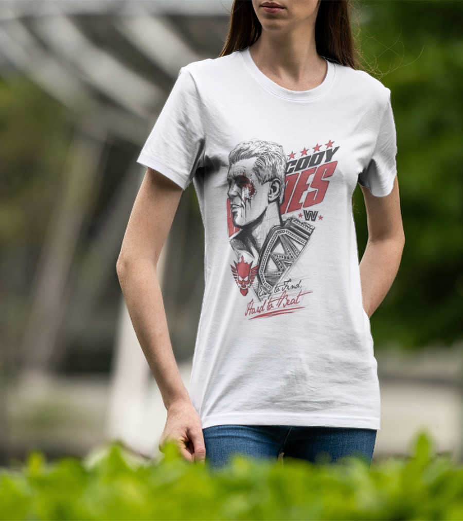 Cody Rhodes Easy To Find Hard To Beat Wrestling Legend Bold Red Text Star Motif T-Shirt