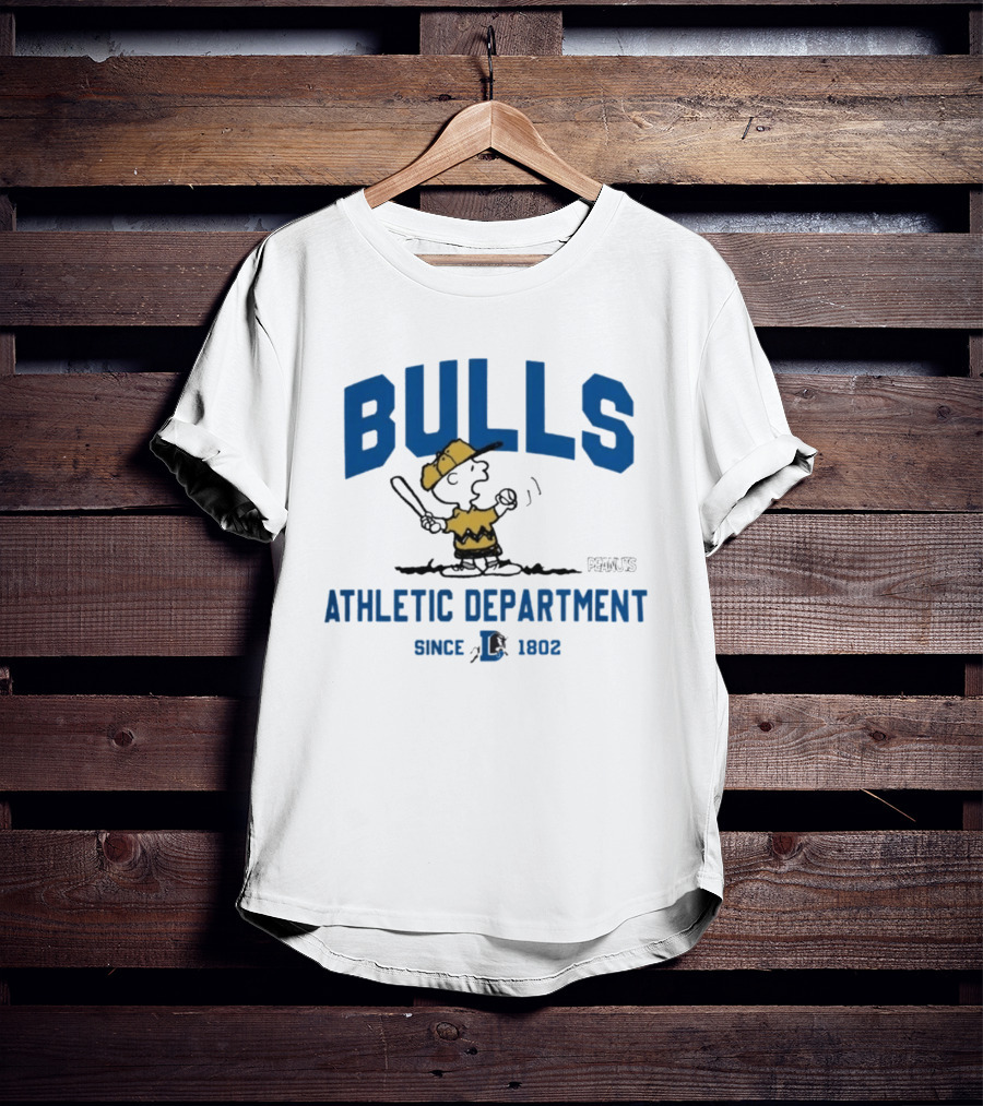 Bulls Athletic Department Peanuts Charlie Batting Since 1802 T-Shirt
