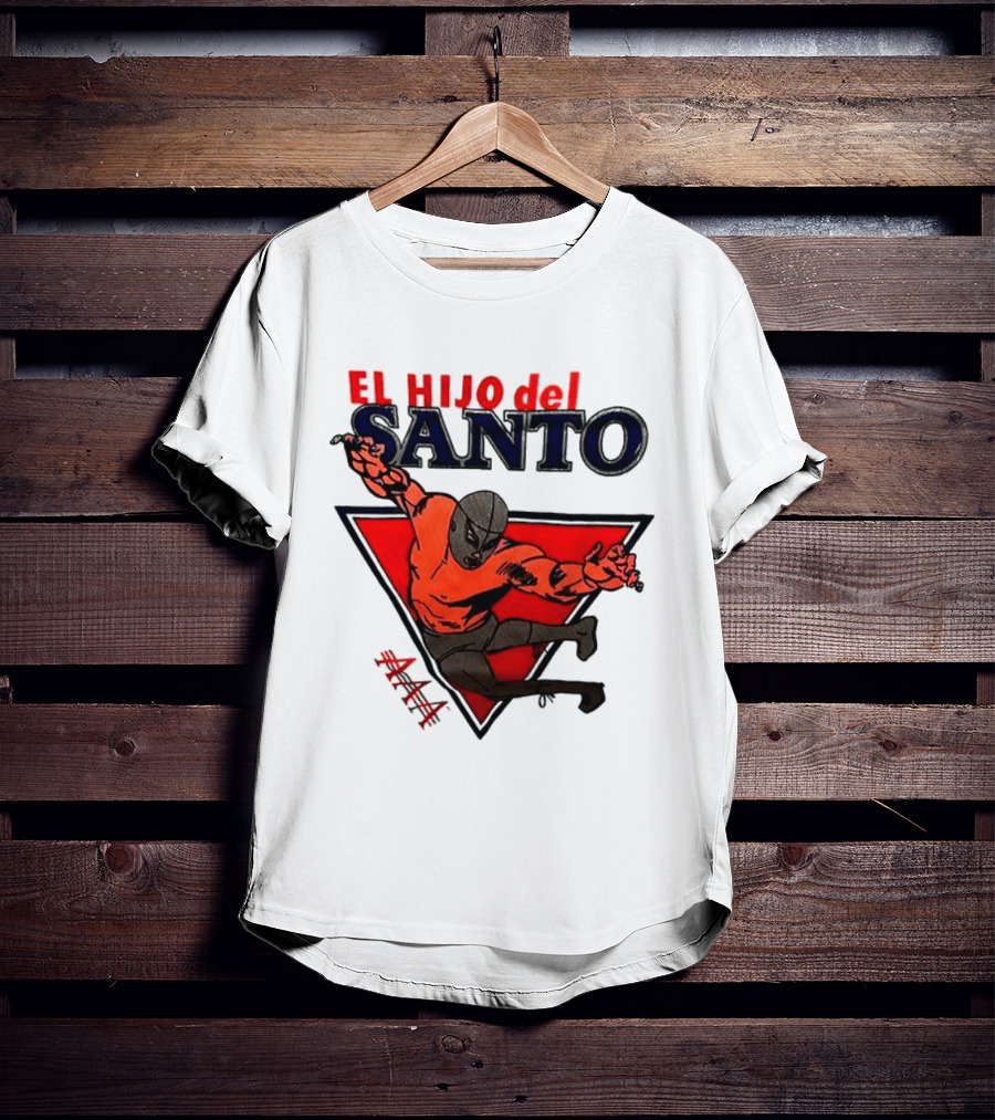 El Hijo Del Santo AAA Lucha Libre Wrestler In Red Triangle T-Shirt