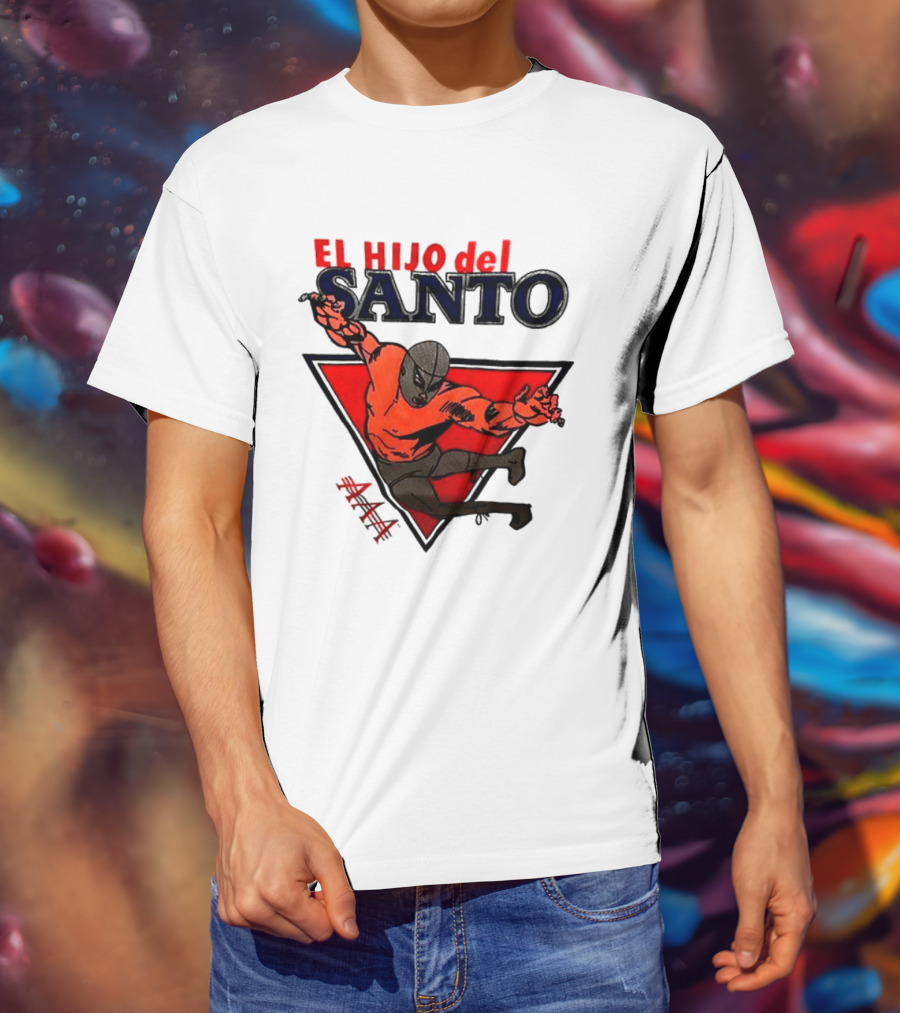 El Hijo Del Santo AAA Lucha Libre Wrestler In Red Triangle T-Shirt