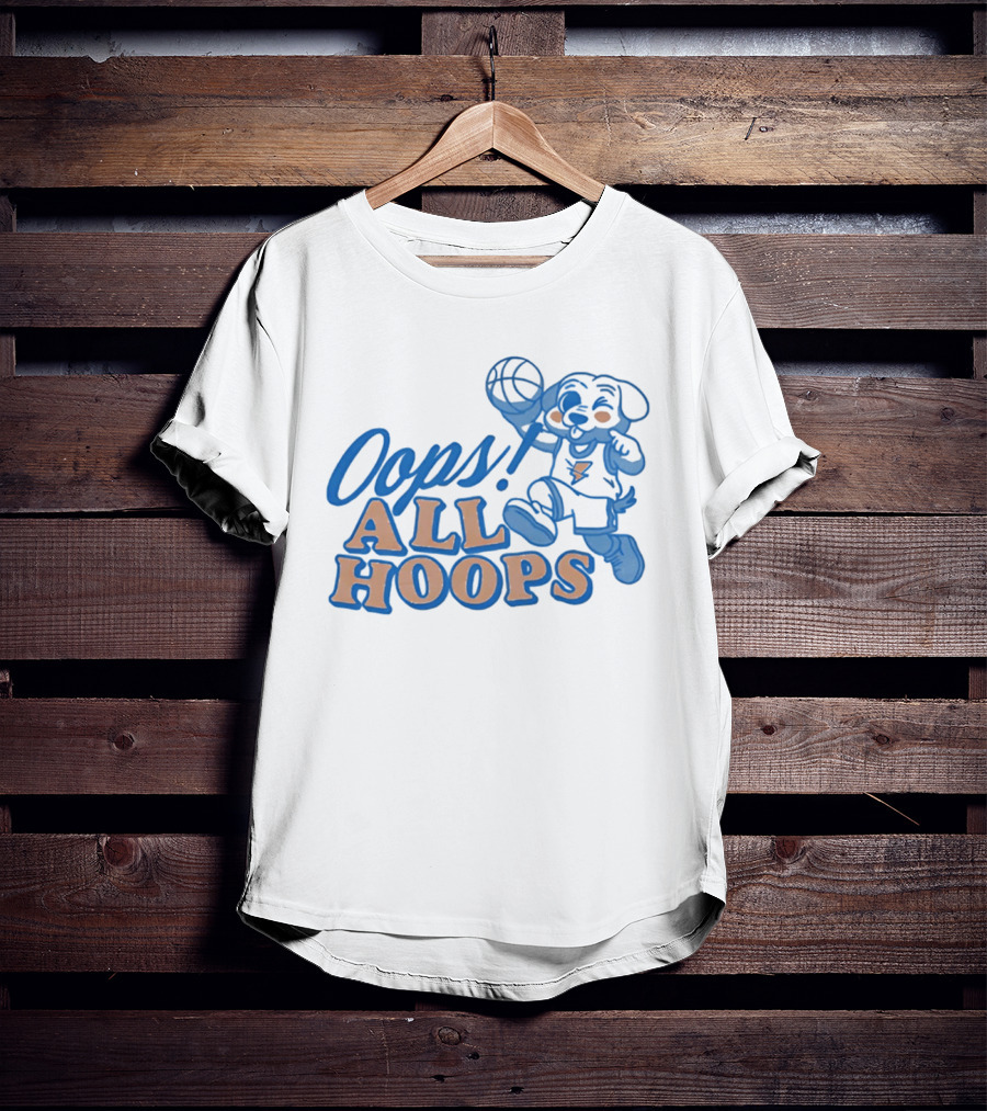 Oops All Hoops Oklahoma City Thunder Playful Dog Basketball T-Shirt