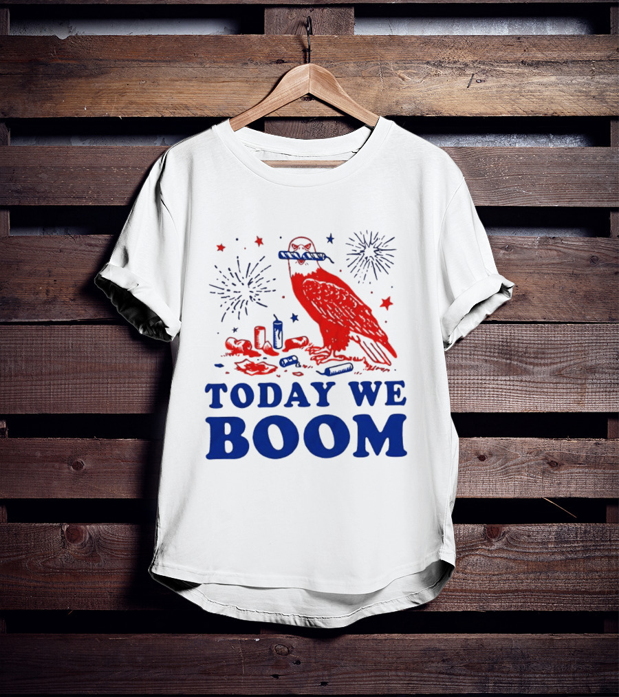 Today We Boom Bald Eagle Fireworks Celebration T-Shirt