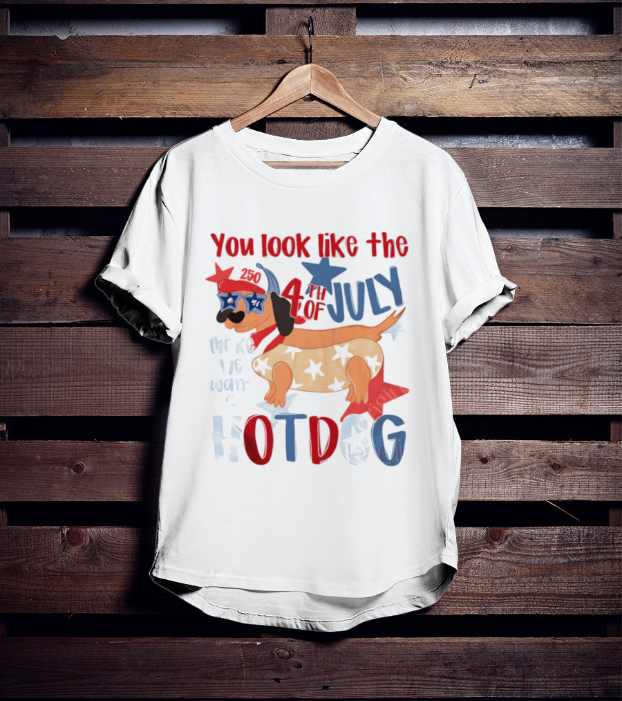 You Look Like The 4th Of July Make Me Want A Hotdog 2020 Dog Star Hat T-Shirt