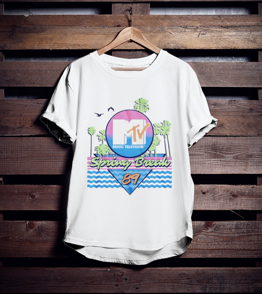 MTV Spring Break 89 Retro Vibe Palm Trees Vintage Aesthetic T-Shirt