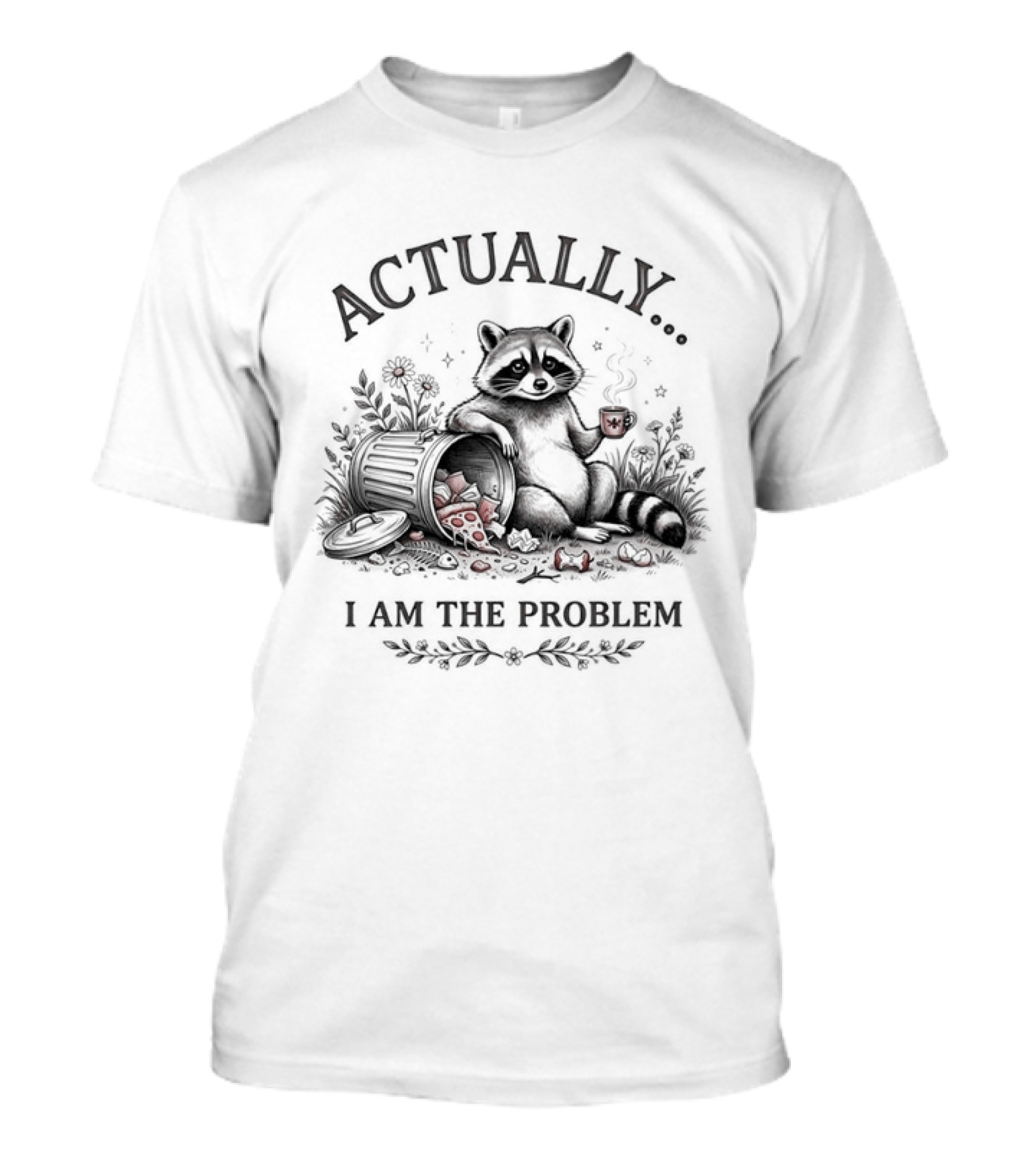 Actually I Am The Problem Raccoon Trash T-Shirt