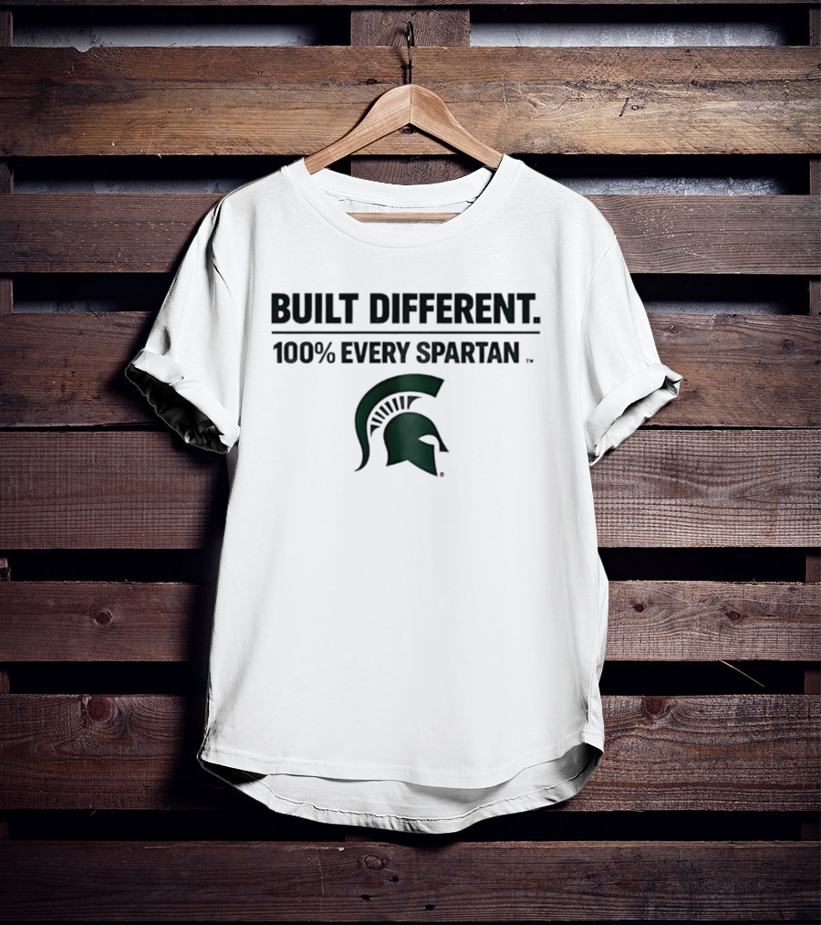 Built Different 100% Every Spartan Msu Helmet T-Shirt