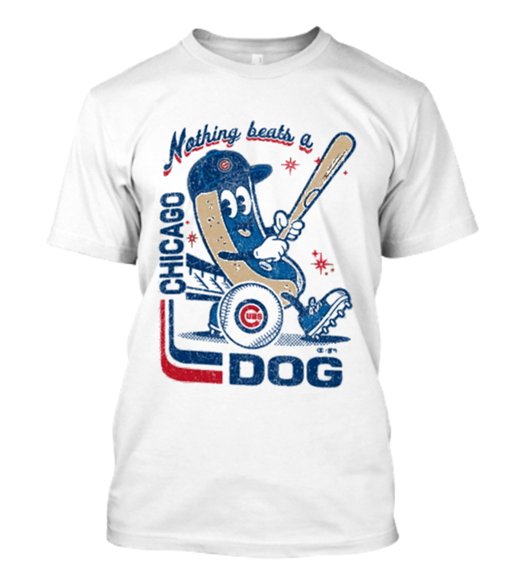 Chicago Cubs Hot Dog Nothing Beats A Chicago Dog T-Shirt