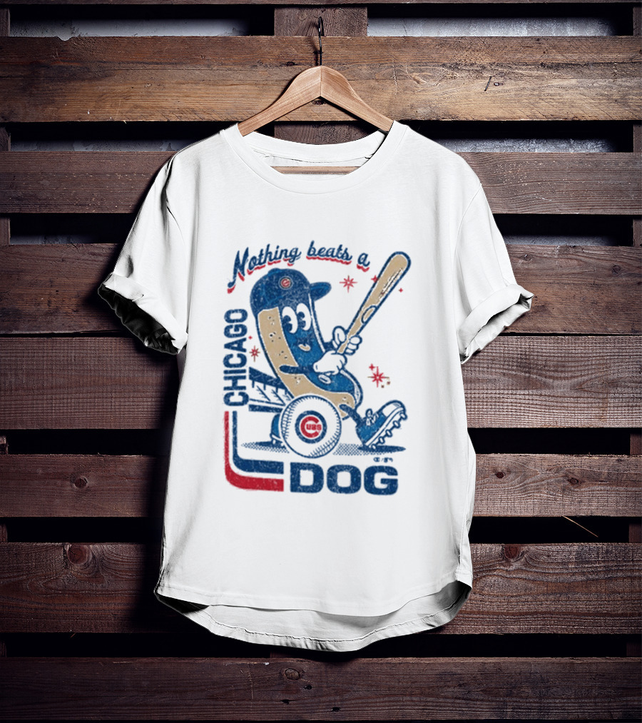 Chicago Cubs Hot Dog Nothing Beats A Chicago Dog T-Shirt