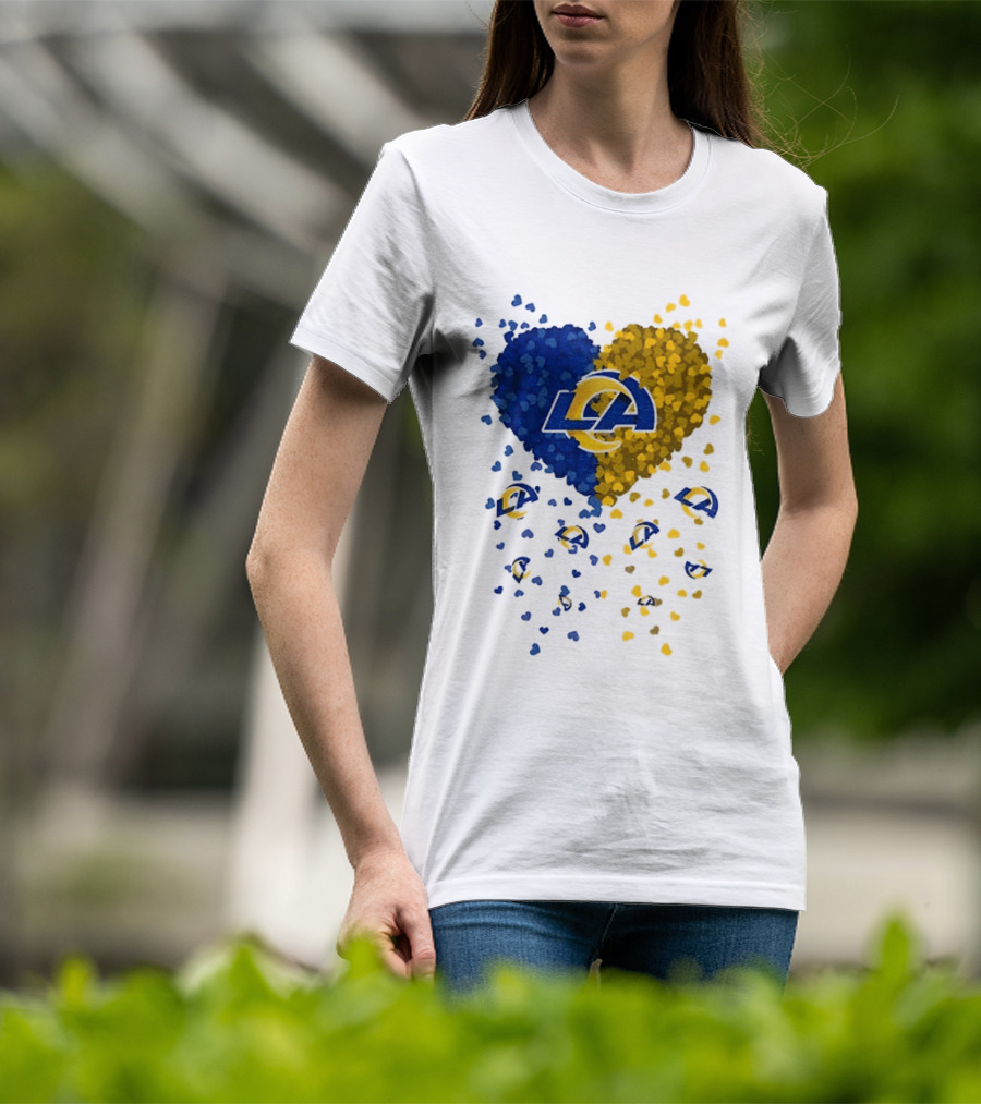 Los Angeles Rams Heart Logo 2026 Football Fanwear T-Shirt