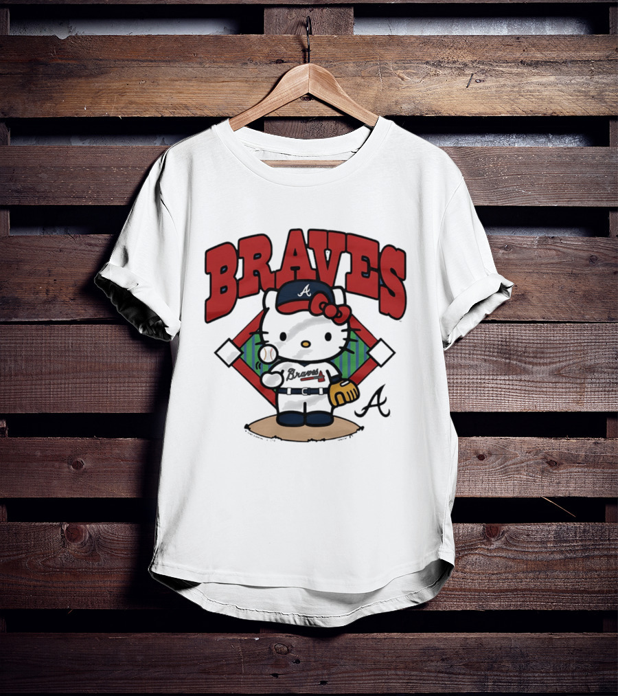 Hello Kitty Braves Baseball Collaboration With Atlanta Braves T-Shirt