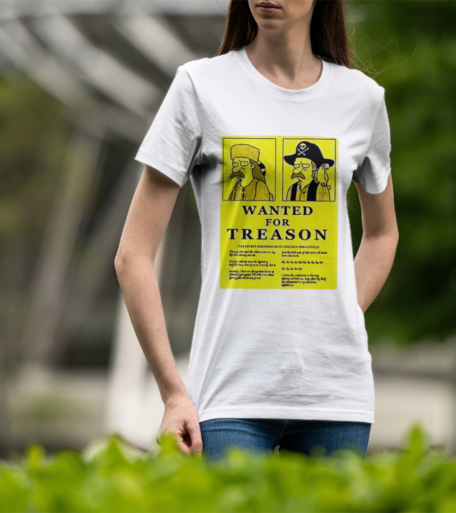 Wanted For Treason Kirk Van Houten Pirate And Russian Hat Cartoon Wanted T-Shirt