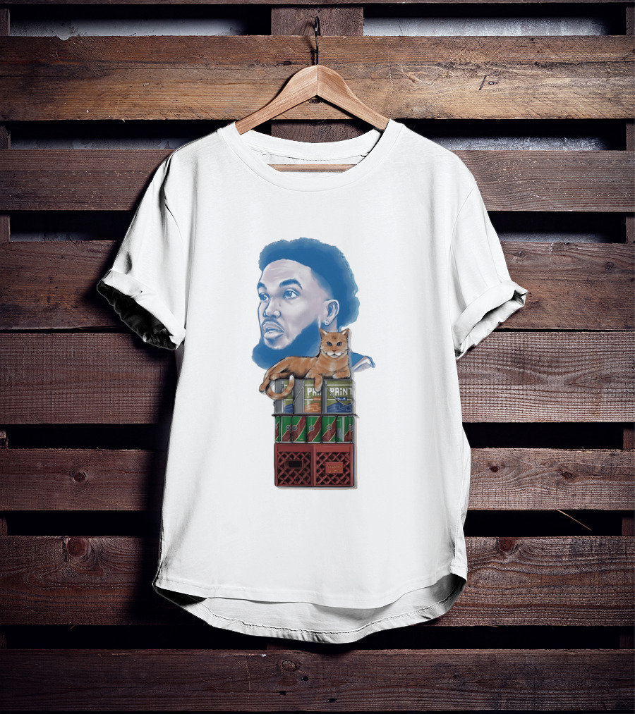 Karl Anthony Towns New York Knicks Bodega Cat And Paint Cans T-Shirt