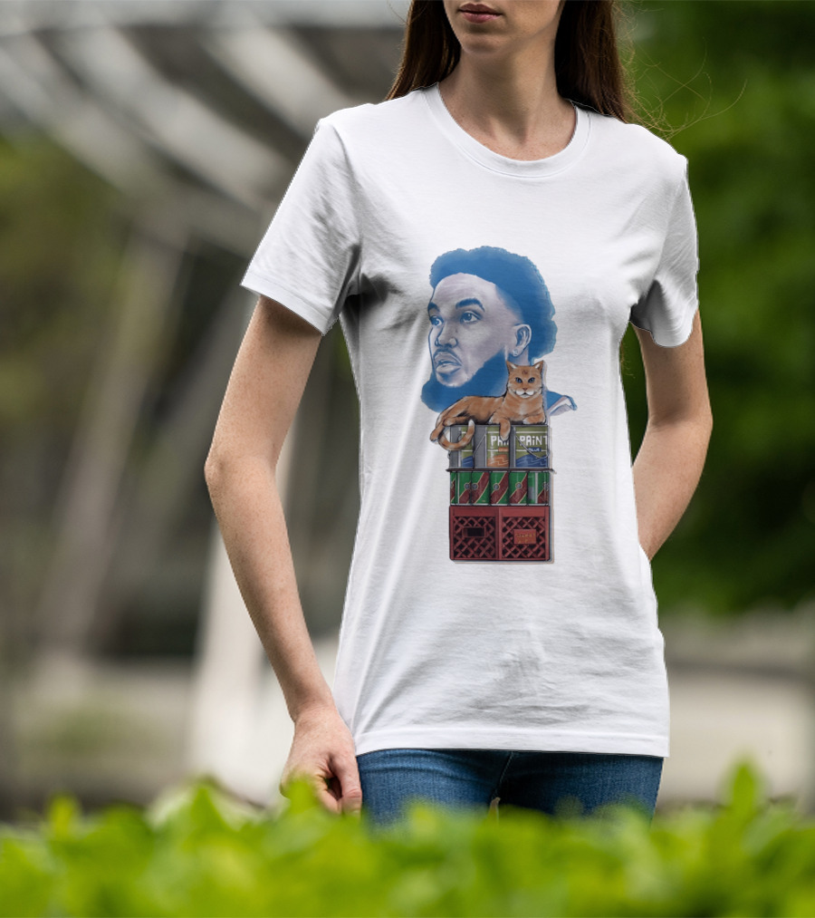 Karl Anthony Towns New York Knicks Bodega Cat And Paint Cans T-Shirt