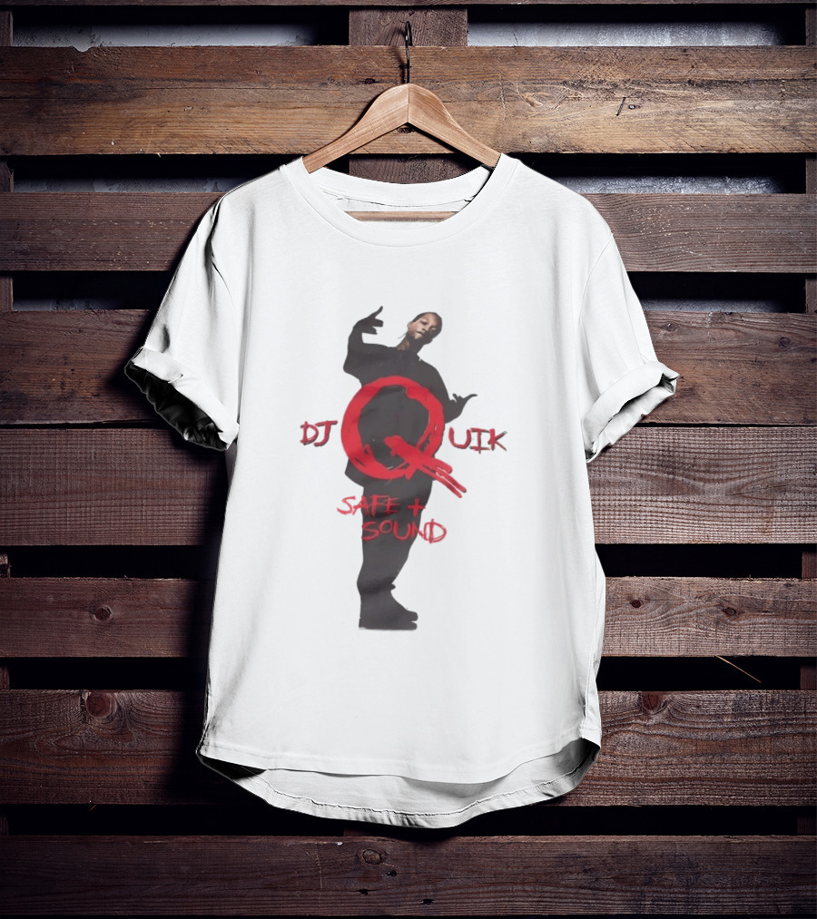 DJ Quik Safe Sound Album Cover Art Featuring Bold Red Lettering T-Shirt
