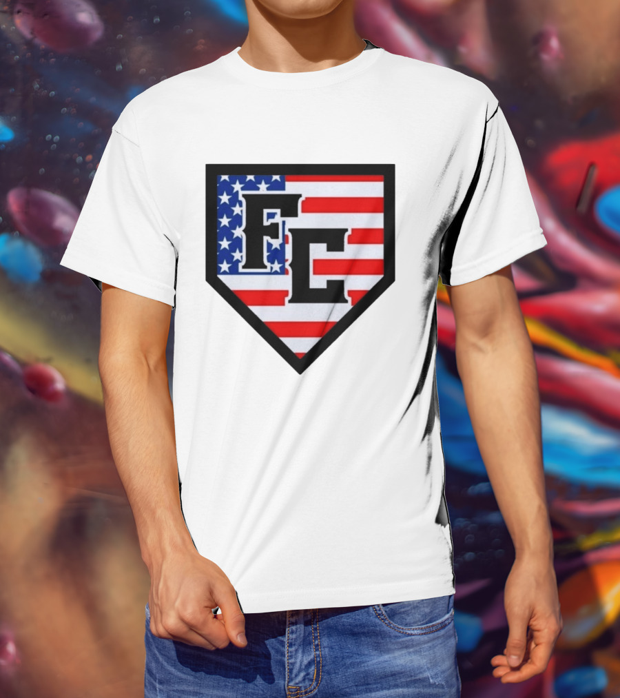 FC Patriotic Home Plate USA Flag White Regular 5000 T-Shirt