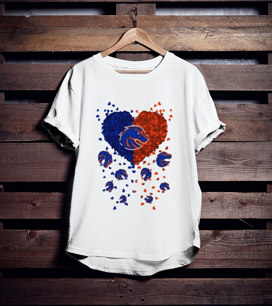 Heart Of Boise State Broncos Football 2026 Blue Orange Passion T-Shirt