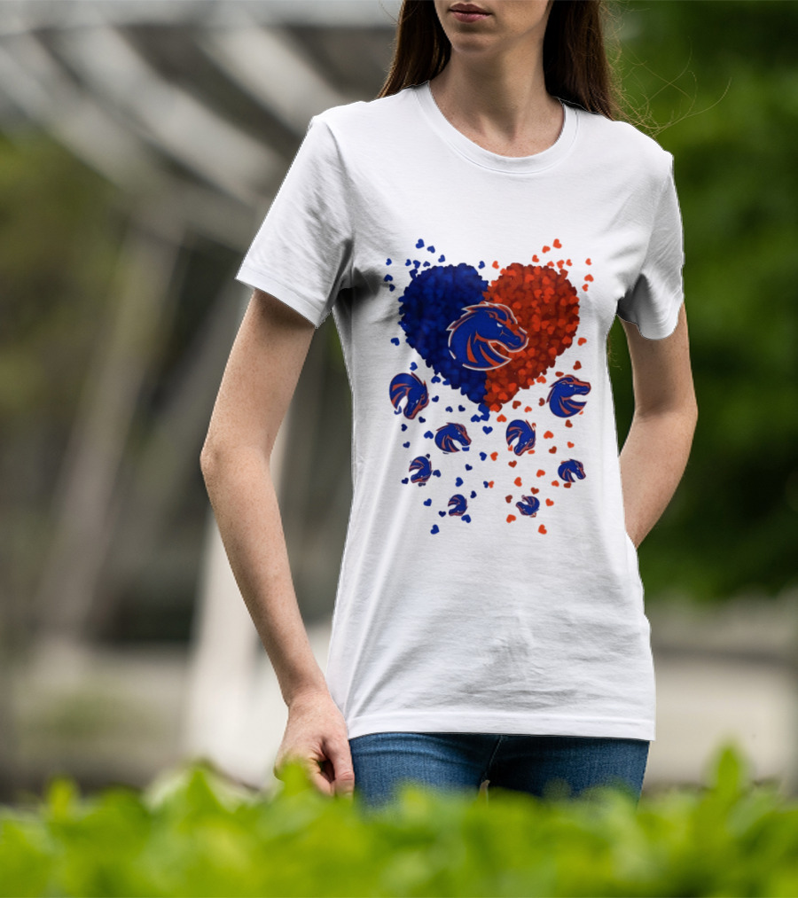 Heart Of Boise State Broncos Football 2026 Blue Orange Passion T-Shirt