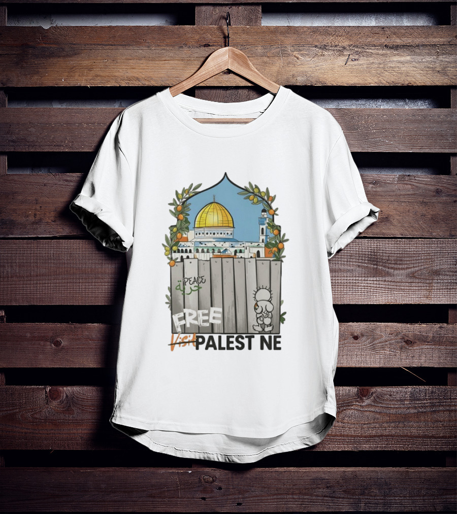 Nakba 78 Free Jerusalem Palestine Peace Symbol Olive Tree Dome T-Shirt
