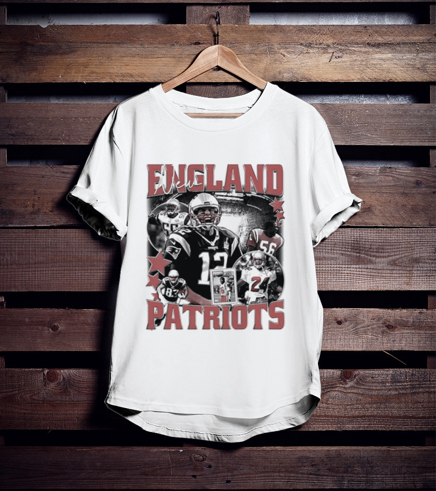 New England Patriots Vintage 90s Football Style Bootleg T-Shirt