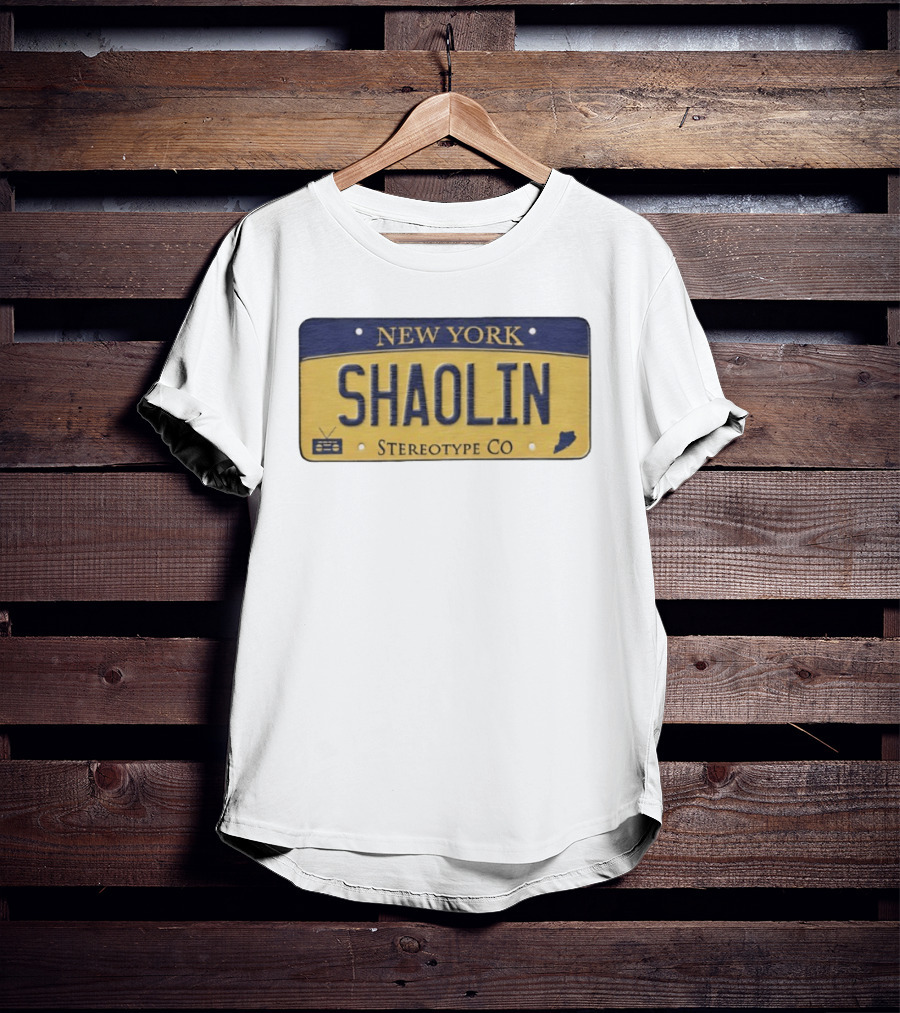 New York Shaolin Stereotype Co Staten Island License Plate T-Shirt