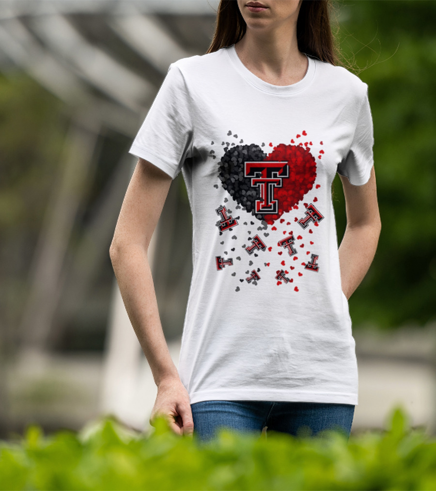 Texas Tech Red Raiders Heart 2026 Football Fan Gear T-Shirt