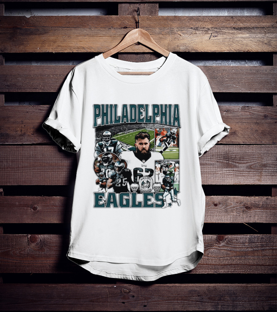 Philadelphia Eagles Football 90s Bootleg Players Collage T-Shirt