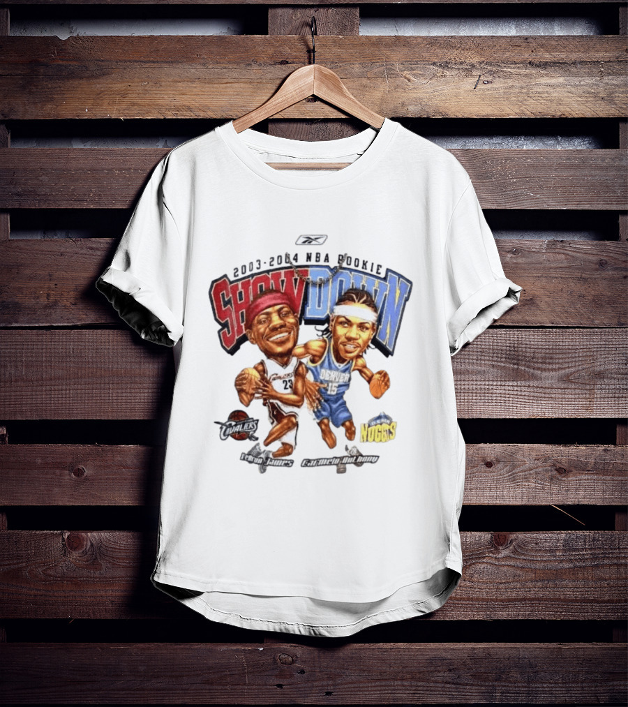 2003 2004 NBA Rookie Showdown LeBron James Carmelo Anthony Cavaliers Nuggets T-Shirt