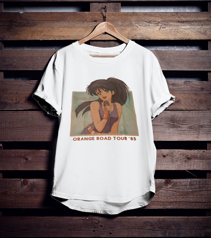 Madoka Ayukawa Orange Road Tour 1985 Anime Character Singing Mic T-Shirt