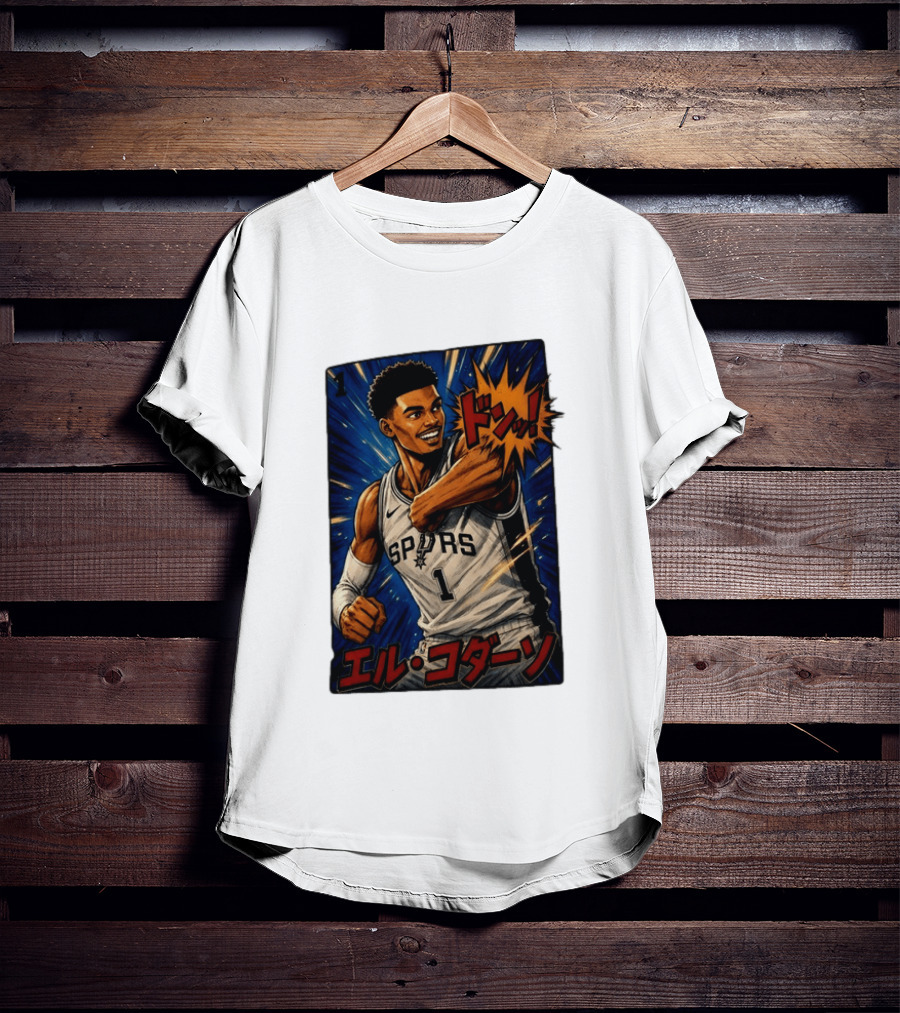 El Codazo Victor Wembanyama San Antonio Spurs Basketball Manga Style Japanese T-Shirt