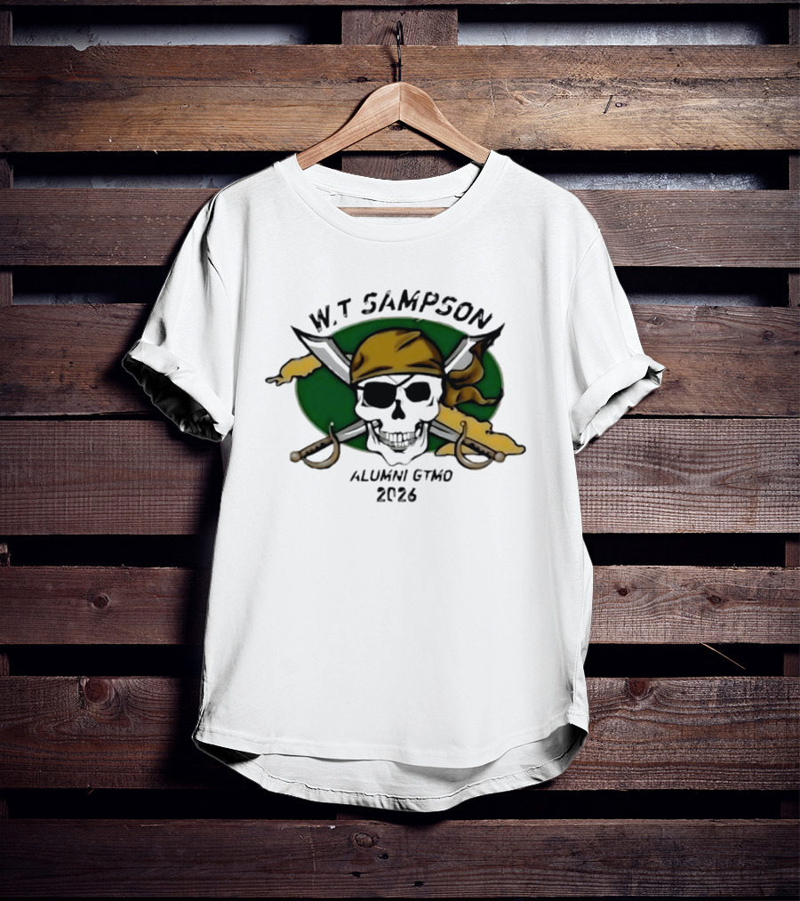 W Sampson Alumni GTMO 2026 Skull Swords Bandana T-Shirt