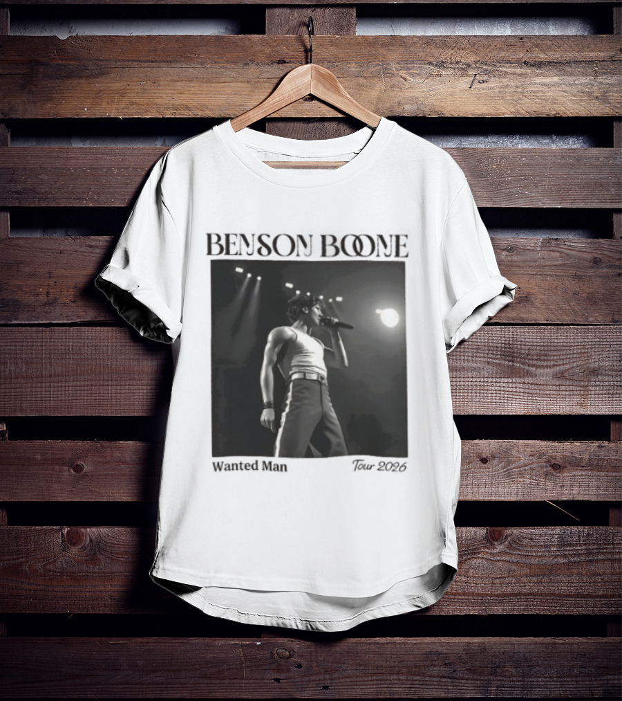 Benson Boone Wanted Man Concert 2026 Tour Performance T-Shirt