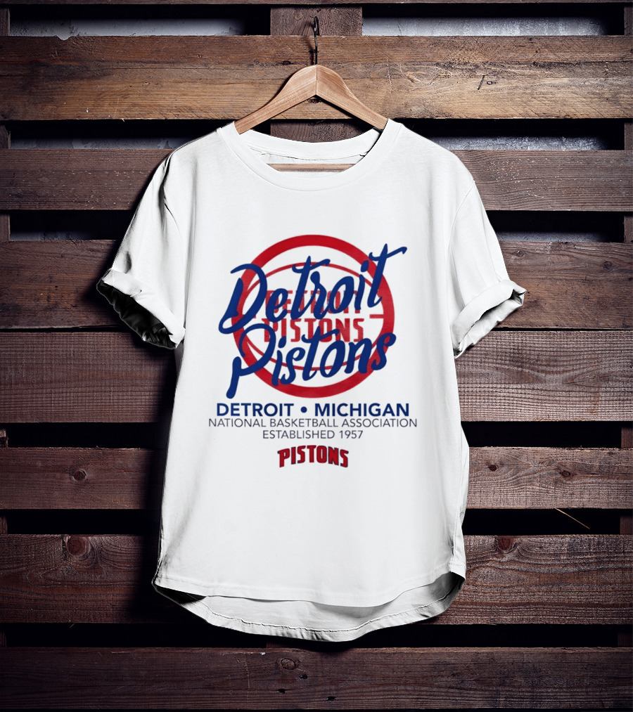 Detroit Pistons Michigan NBA Established 1957 National Basketball Association T-Shirt